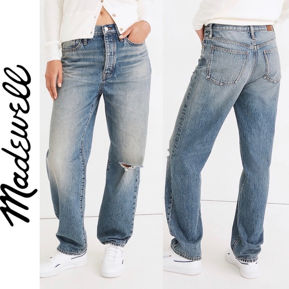 Madewell Denim - Madewell The Dadjean Duane Wash Ripped Edition Dad Jeans 90s Vintage Inspired 27